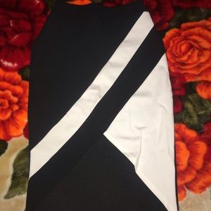 Black and white asymmetrical skirt